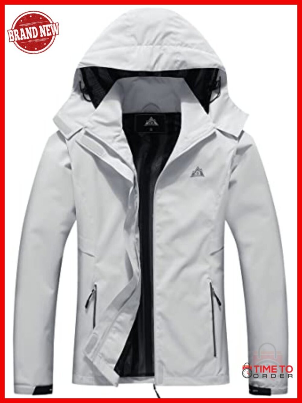 Waterproof Rain Jacket Lightweight Hooded Hiking Jacket Softshell Windbreaker